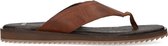 Manfield - Heren - Cognac leren slippers - Maat 44