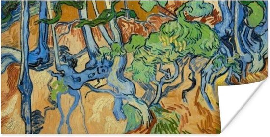 Boomwortels - schilderij van Vincent van Gogh 120x60 cm - Foto print op Poster (wanddecoratie woonkamer / slaapkamer)