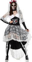 dressforfun - Griezelige skeletbruid S - verkleedkleding kostuum halloween verkleden feestkleding carnavalskleding carnaval feestkledij partykleding - 302005