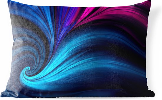 Buitenkussens - Tuin - Abstracte achtergrond met de kleuren van een pauw - 50x30 cm