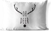 Buitenkussens - Tuin - Kerst quote Oh deer met een witte achtergrond - 60x40 cm