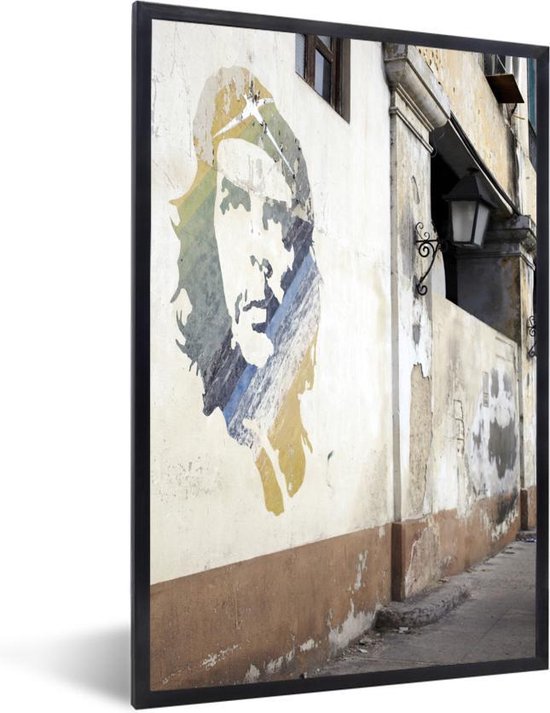 Image encadrée - Che Guevara Cadre Photo Mural Noir 80x120 cm - Affiche Encadrée (Décoration murale Salon / Chambre)