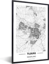 Fotolijst incl. Poster - Stadskaart Tilburg - 20x30 cm - Posterlijst - Plattegrond