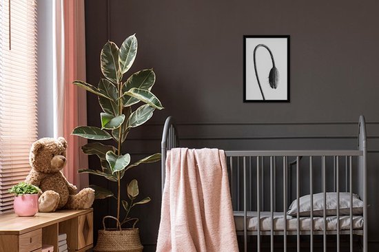 Photo dans le cadre - Cadre photo abstrait plant suspendue noir sans passe partout 20x30 cm - Affiche sous cadre (Décoration murale salon / chambre)