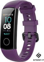 Siliconen Smartwatch bandje - Geschikt voor Honor band 4 / 5 siliconen bandje - paars - Strap-it Horlogeband / Polsband / Armband
