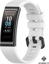 Siliconen Smartwatch bandje - Geschikt voor Huawei band 3 / 4 Pro silicone band - wit - Strap-it Horlogeband / Polsband / Armband