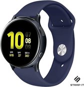 Siliconen Smartwatch bandje - Geschikt voor  Samsung Galaxy Watch Active / Active 2 sport band - donkerblauw - Strap-it Horlogeband / Polsband / Armband