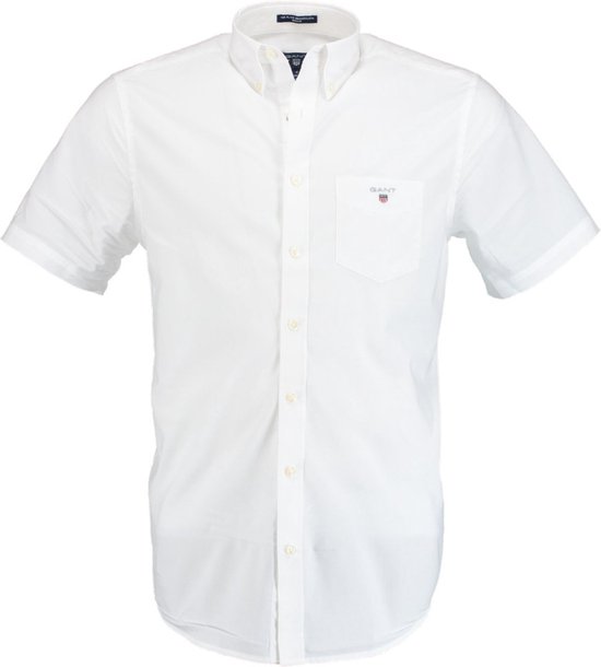 Gant - Overhemd Broadcloth Wit - L - Heren - Regular-fit