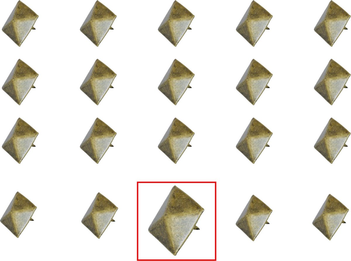 AMIG – Stalen Stoffeernagels Siernagels Meubelnagels Sierspijkers – 28 x 28 x 28,5mm - Pyramidevorm – Antiek brons – Rustiek Ornament - 20 stuks