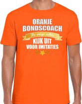 Oranje t-shirt de enige echte bondscoach Holland / Nederland supporter voor heren tijdens EK/ WK L