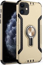 Metalen ringhouder 360 graden roterende TPU + pc beschermhoes voor iPhone 12 (goud)