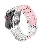 Voor Apple Watch 5 & 4 40mm / 3 & 2 & 1 38mm epoxy metalen horlogeband (roze zilver)