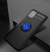 Voor Samsung Galaxy A51 5G Lenuo schokbestendig TPU beschermhoes met onzichtbare houder (zwart blauw)
