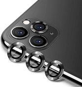 ENKAY Hat-Prince 3 PCS voor iPhone 11 Pro / 11 Pro Max aluminiumlegering + gehard glas Camera lensdeksel Volledige dekking beschermer (zwart)