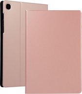 Voor Galaxy Tab S6 Lite P610 Spanning Elastische textuur Horizontale flip lederen tas met houder (rose goud)