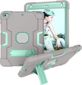 Voor iPad mini 3/2/1 siliconen + pc-beschermhoes met standaard (grijs + mintgroen)