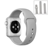 Voor Apple Watch Series 6 & SE & 5 & 4 44 mm / 3 & 2 & 1 42 mm Hoogwaardige gewone en langere rubberen sporthorlogeband met pin-and-puck-sluiting (grijs)