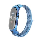 Voor Geschikt voor Xiaomi Mi Band 5/4/3 nylon lus camouflage geïntegreerde vervanging polsband horlogeband (cape blauw)