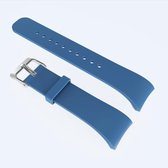 Effen kleur lederen polsband horlogeband voor Galaxy Gear Fit2 R360 (marineblauw)