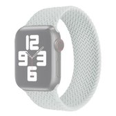 Single-turn geweven patroon siliconen horlogeband voor Apple Watch Series 6 & SE & 5 & 4 40 mm / 3 & 2 & 1 38 mm, maat: L (grijs)