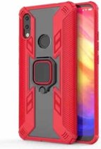 Iron Warrior schokbestendige pc + TPU beschermhoes voor Xiaomi Redmi 7, met ringhouder (rood)