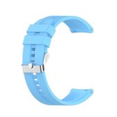 Voor TicWatch Pro 3 siliconen vervangende horlogeband met zilveren stalen gesp (hemelsblauw)