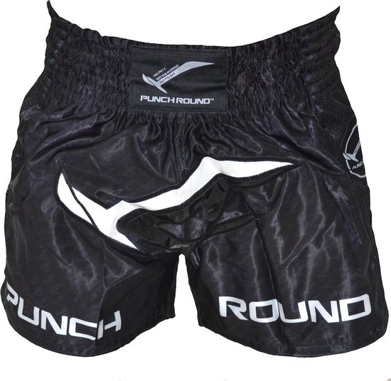 Pantalon de Kickboxing Punch Round NoFear Noir Blanc taille XS 8/10 ans