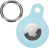 Hoesje Geschikt voor Apple AirTag-Sleutelhanger Houder Siliconen Hoes - Hoes Geschikt voor Apple AirTag Hoesje - Lichtblauw