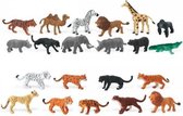Set des animaux safari animaux de speelgoed en plastique 24x - 4 à 7 cm - Structure de jeu