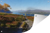 Tuindecoratie Heldere lucht boven het herfstlandschap van het Nationaal park Sarek in Zweden - 60x40 cm - Tuinposter - Tuindoek - Buitenposter