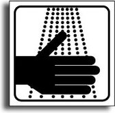 Handen wassen verplicht pictogram sticker Zwart 400 x 400 mm