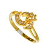 Dames ring Ohm zirkonia