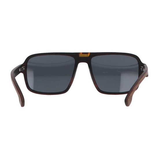 5one® Piloot Walnut Square - walnoot Houten Zonnebril - grijze lens van 5one® — afbeelding 5