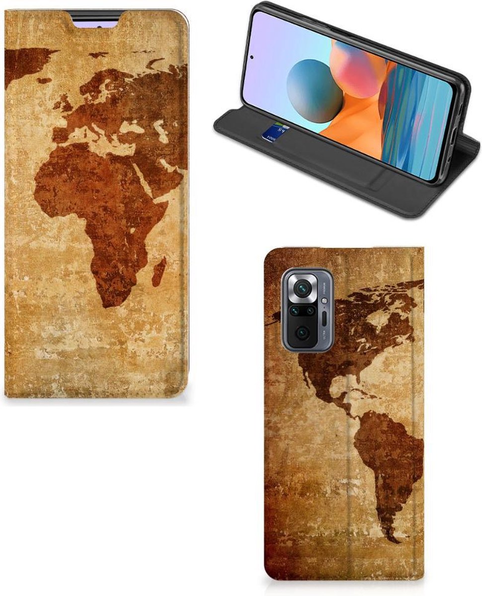 Xiaomi Redmi Note 10 Pro Book Cover Wereldkaart