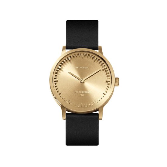 LEFF amsterdam – T32 – Horloge – Leer – Goud/Zwart – Ø 32mm