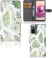 Wallet Book Case Xiaomi Redmi Note 10S | 10 4G | Poco M5s Smartphone Hoesje Leaves
