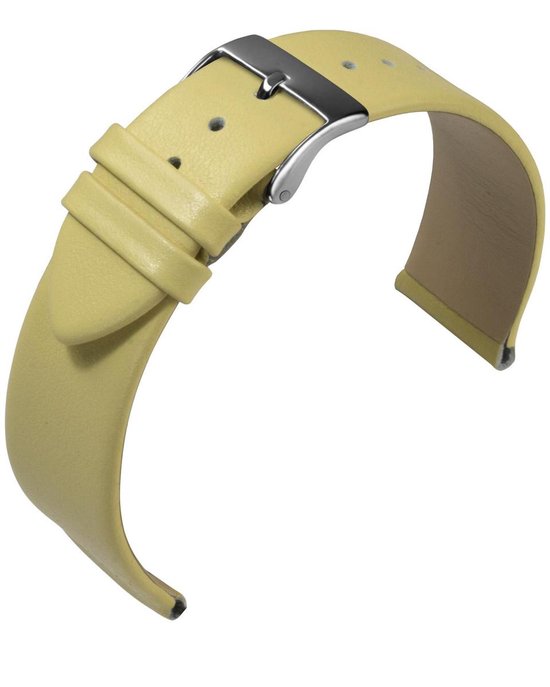 Bracelet montre EULIT - cuir - 18 mm - jaune - boucle métal