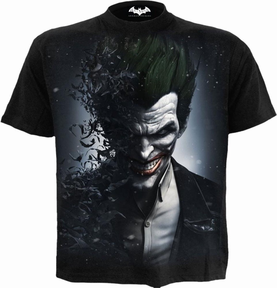 Spiral Batman - JOKER ARKHAM ORIGINS Heren Tshirt - M - Zwart