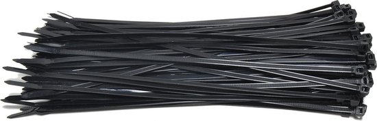 Hersluitbare kabelbinders 7,6 x 300mm zwart zak 100 st. | bol.com