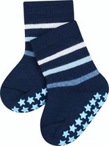 Multi Stripe Slofsokken voor meisjes en jongens dik kort comfortabel antislip met nopjes met motief gestreept neutral warm winter Katoen Blauw baby sokken - Maat 80-92