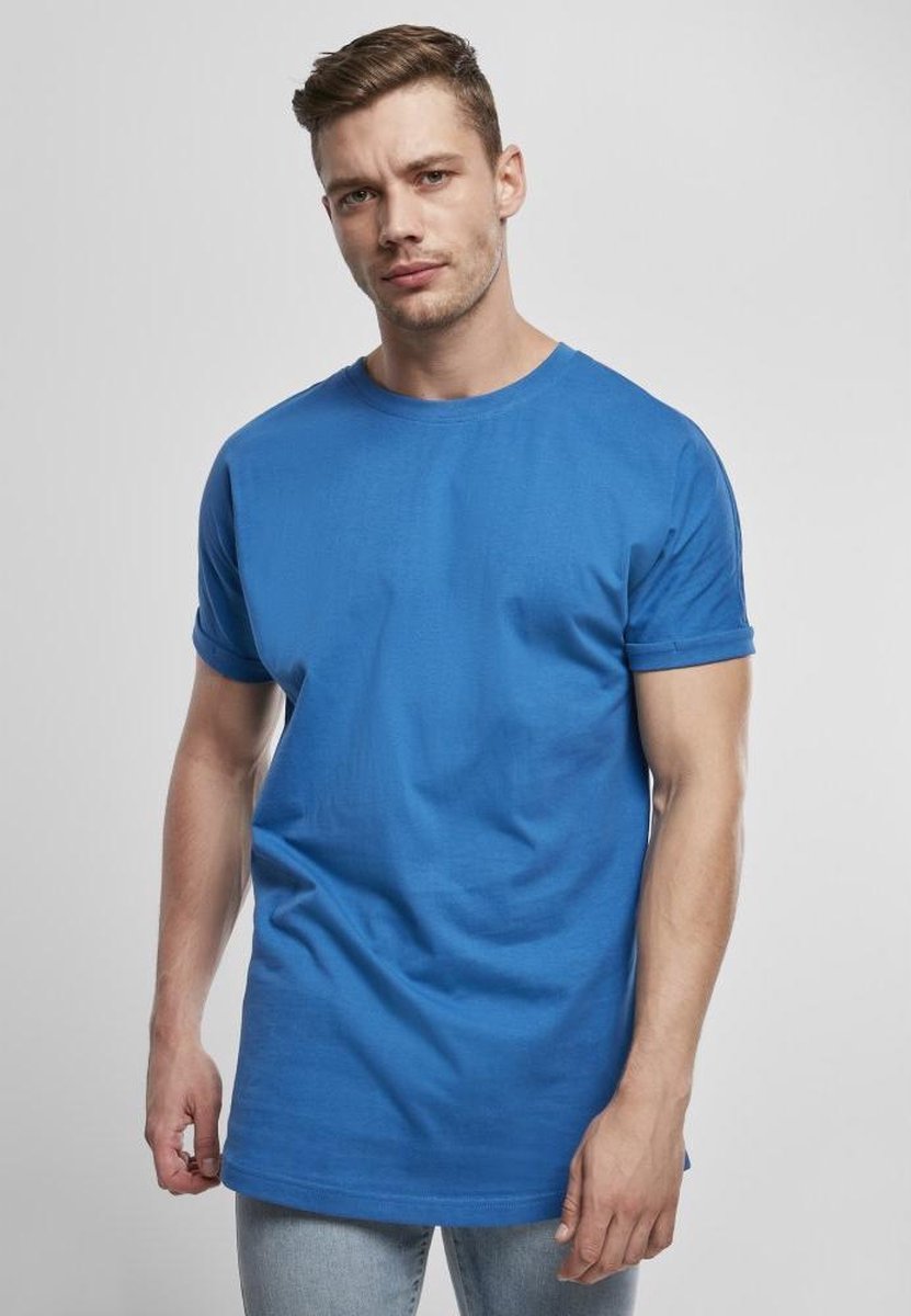 Urban Classics Long Shaped Turnup Heren T-shirt 3XL Blauw
