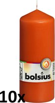 10 stuks Bolsius oranje stompkaarsen 150/60 (43 uur)