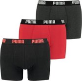 PUMA 3-Pack Boxers Zwart / Rood Heren
