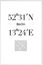 JUNIQE - Poster met kunststof lijst Berlin Icons -13x18 /Wit & Zwart
