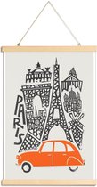 JUNIQE - Posterhanger Paris Cityscape -20x30 /Rood & Zwart