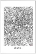 JUNIQE - Poster in kunststof lijst Londen - minimalistische stadskaart