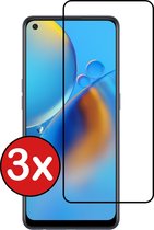 Oppo A74 Screenprotector Glas (4G versie) Tempered Glass 3D Full Cover - Oppo A74 4G Screen Protector 3D Full Screen - 3 PACK