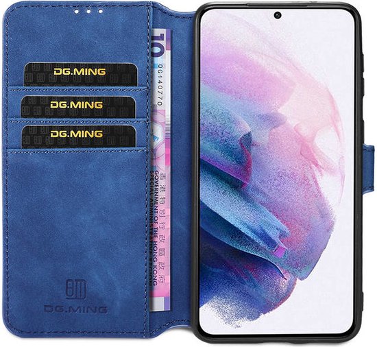 CaseMe - Étui Samsung Galaxy S20 - Avec fermeture magnétique - Série Ming - Étui en cuir - Blauw