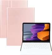 Étui pour Samsung Galaxy Tab S7 FE (2021) - Étui pour clavier Bluetooth avec porte-crayon - Or rose