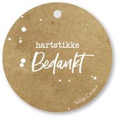 Tallies Cards - kadokaartjes  - bloemenkaartjes - Hartstikke bedankt - Kraft Look a Like - set van 5 kaarten - bedankkaart - bedankt - 100% Duurzaam